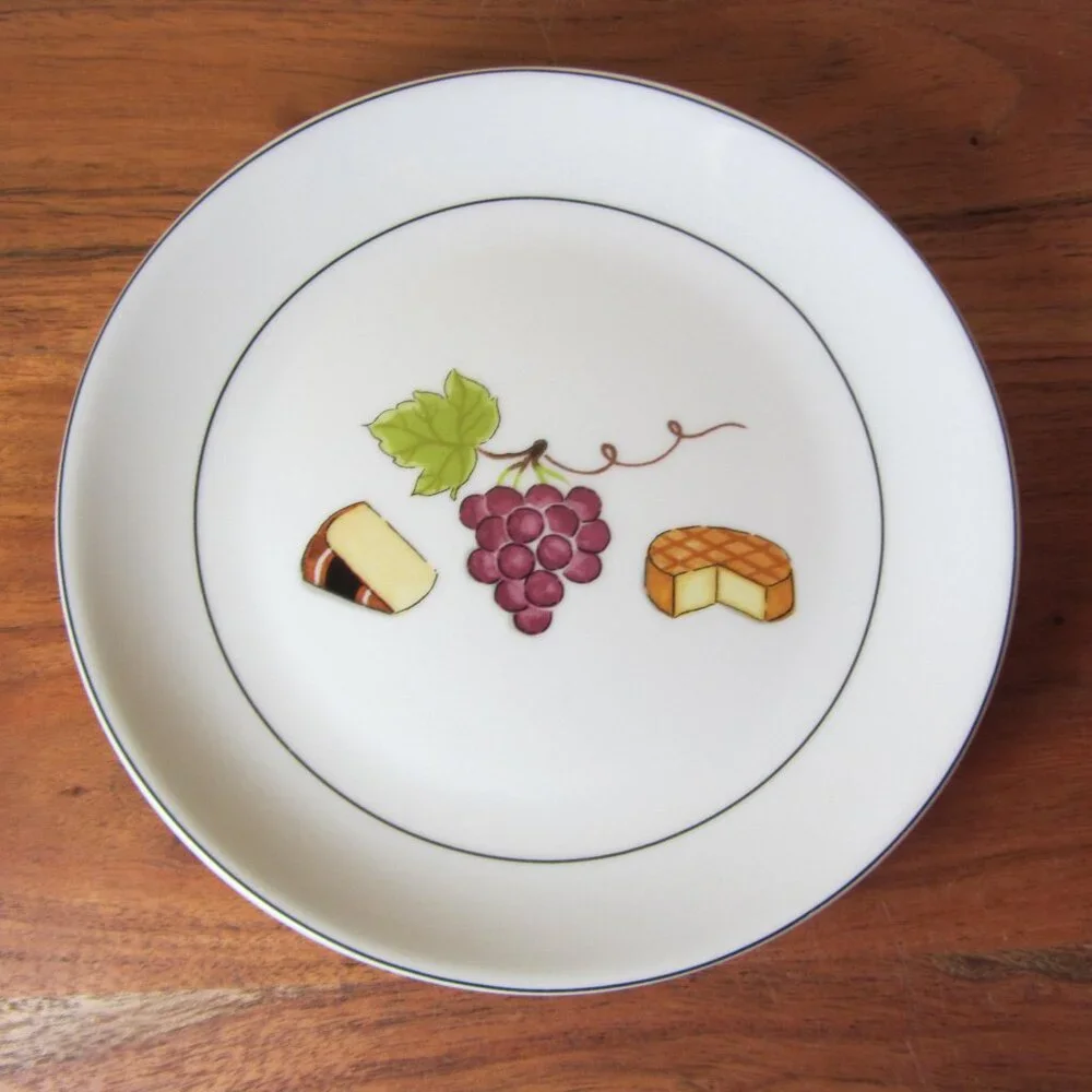 3 for $24 - crate & barrel nancy green fruit fromage plate grapes (W3970)